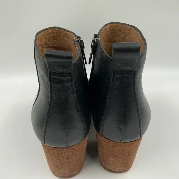 Madewell The Billie Boot Black Leather Block Heel Ankle Booties G8025 Womens 9 - Picture 5 of 8